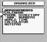 InfoGenius Productivity Pak: Personal Organizer and Phone Book screenshot 2 for GameBoy